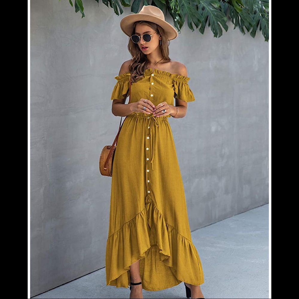 🆕 Side Split Beach Maxi Dress with Tie - Picture 1 of 2
